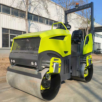 Compacteur à roues en caoutchouc à double tambour 1, 2, 3, 4 tonnes pour asphalte, compacteur routier à pattes de mouton RC pour rainures