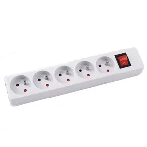 HAOYONG French Type Multi Plug Power Extension Socket SDK 16A 5 Gang Extension Board