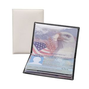 Bolsa de Pasaporte Multifuncional de Cuero Blanco, Porta Tarjetas, Funda Protectora para Viajes al Extranjero, Elegante Porta Documentos y Certificados - Product Image 2