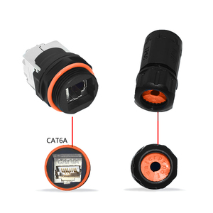 2025 ultimo modello impermeabile <span class=keywords><strong>RJ45</strong></span> connettore a parete attacco femmina Cat 6/5e Ethernet <span class=keywords><strong>connettori</strong></span> passante - Product Image 1