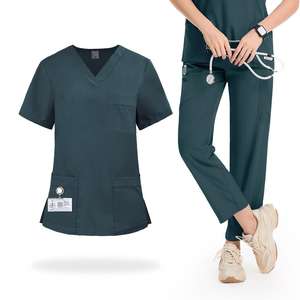Traje de enfermera quirúrgica Scrub Uniform Conjuntos unisex Suelto transpirable para salones de belleza Nuevo estilo Hospitales Colores OEM Impreso - Product Image 6