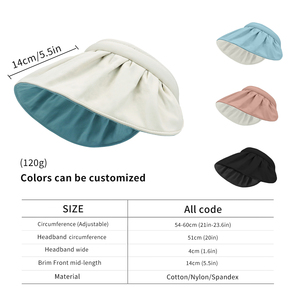 Chapeau <span class=keywords><strong>bandeau</strong></span> deux en un, couverture de Protection solaire, visière de visage, chapeau de Protection Uv - Product Image 4