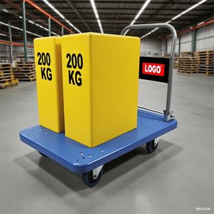 पोर्टेबल 350 किलोग्राम चार पहिया भारी शुल्क कार्गो ट्रॉली ठोस टीपर ओएम अनुकूलन योग्य फोल्डिंग शॉपिंग कार्ट गोदाम मंच - Product Image 2