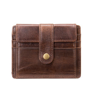 กระเป๋าใส่บัตรผู้ชายหนังแนววินเทจช่องใส่การ์ดหลายช่องความจุมากคลิปหนีบโทรศัพท์มือถือกระเป๋าช้อปปิ้งสไตล์อังกฤษ - Product Image 1