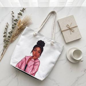 Bolso de Hombro de Lona para Mujer con Cremallera, Gran Capacidad, Estampado, para <span class=keywords><strong>Compras</strong></span>, Viajes, Trabajo Diario, Venta al por Mayor del Fabricante - Product Image 3