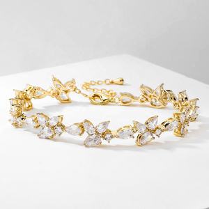 Lacole BP5037 Joyería de alta calidad 14K Cubic Zirconia Pulsera de tenis de lujo para mujer - Product Image 6