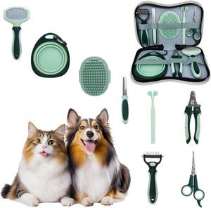 Factory Wholesale Portable Multifunction 8 in 1 Cat Grooming <b>Tool</b> <b>Kit</b> <b>Bag</b> Dog Pet Brush Set - Product Image 1