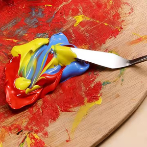 سكين لوحة للفنانين من Foska متعددة الوظائف 5 مقبض خشبي ، مكشطة من الفولاذ المقاوم للصدأ ، ملعقة رسم فني ، مجرفة ، سكين لوحة للفنانين - Product Image 4