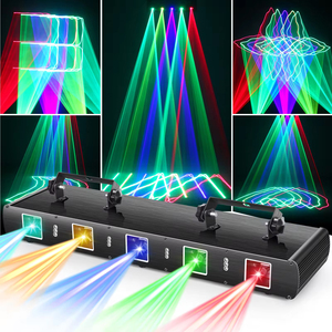 DJ ánh sáng laser 5 Chùm hiệu ứng âm thanh kích hoạt Đảng Lights rgbyc <span class=keywords><strong>Led</strong></span> âm nhạc chiếu sáng <span class=keywords><strong>DMX</strong></span> điều khiển cho Disco Dance Party bar sân khấu - Product Image 2
