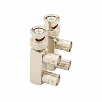 Adaptateur de répartiteur de connecteur coaxial BNC mâle à double BNC femelle en forme de F à 3 voies