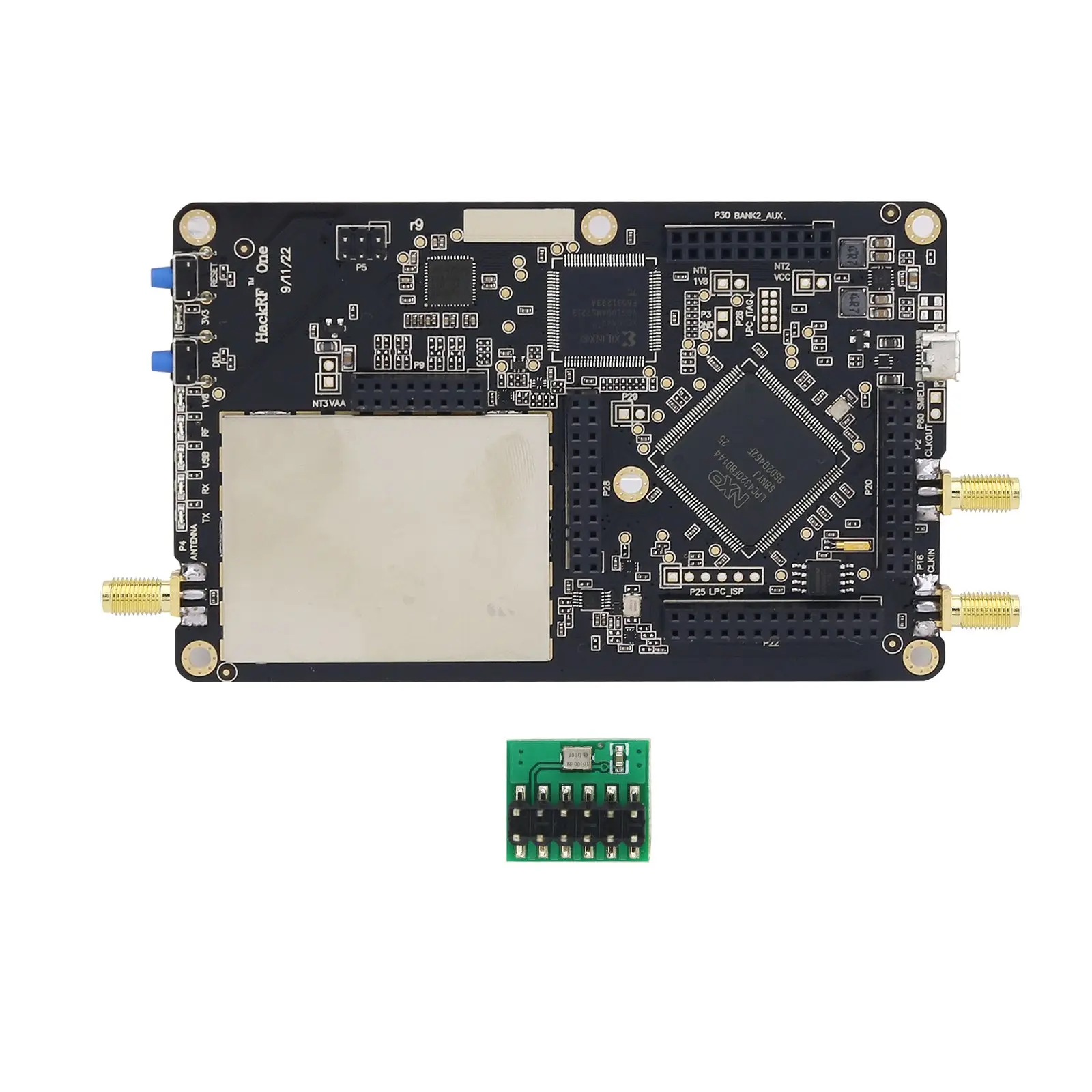 1MHz a 6GHz HackRF One R9 V2.0.0 Placa de arranque SDR com tampa de blindagem + simulador TCXO GPS