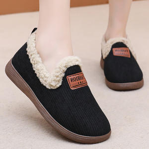 Chaussures d'hiver en coton chaud pour femmes doublées polaire épaissie chaussures décontractées antidérapantes en plein air maison chaussures pour femmes - Product Image 2