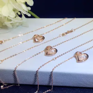 Hartvormige Charme Hanger Ketting, Eeuwig Geschenk Van Liefde, 18K 14K 9K Echt Goud, Aangepaste Groothandel Van High-End Sieraden