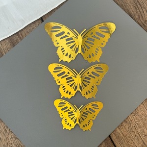 MOYI - Decoraciones de Pastel con Mariposas 3D Brillantes, 12 Piezas/Juego, Decoración Floral Dorada para <span class=keywords><strong>San</strong></span> Valentín, Bodas y Aniversarios - Product Image 3