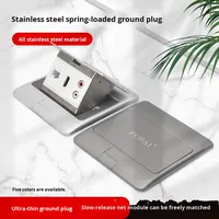 Prise de sol en ABS noir avec haut-parleur à rebond lent et microphone portable 10A IP11 0.5m de câble mise à la terre standard