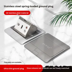 Prise de sol en ABS noir avec haut-parleur à rebond lent et microphone portable 10A IP11 0.5m de câble mise à la terre standard - Product Image 5