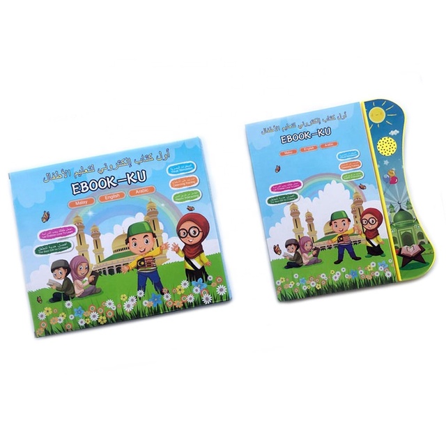 Multifunction Talking Kids Language Learning Machine Tablet Electronic Malay Arabic English Trilingual Learning E Book Toy