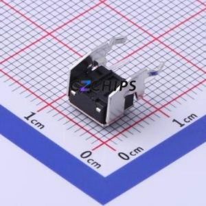 TS-1002N-BR04516 Tactile Switch Bent Lead Through Hole-4P,6x6mm Single Pole Single Throw Round Button 1.6N Right Angle Insert - Product Image 2