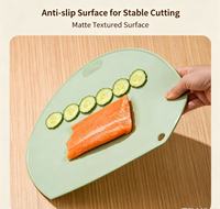 Planche à découper ronde populaire avec rainure pour jus, compatible lave-vaisselle, antidérapante, pour la préparation de viande, légumes et fruits