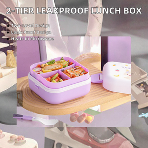 Lonchera de Doble Capa Sellada, Gran Capacidad, Apta para Microondas, con Cubiertos y Cuchara, para Estudiantes y Hogares, Venta al Por Mayor - Product Image 3