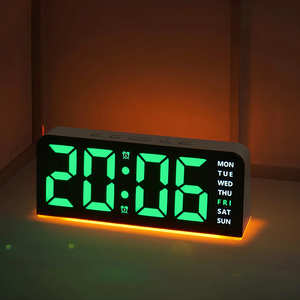 Tùy Chỉnh Thông Minh Báo Động LED Kỹ Thuật Số Bàn Bảng Đồng Hồ Hiện Đại Nhà Ánh Sáng Ban Đêm 24 Giờ Thời Tiết Ngày Thời Gian Ngày Hiển Thị Trong Nhà Nhiệt Kế - Product Image 2