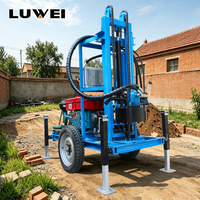 Foreuse mobile diesel sur roues pour puits d'eau, avec levage hydraulique, pour l'approvisionnement en eau des fermes et des foyers