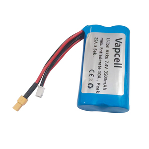 JST Molex TE 7.4 ile özelleştirilmiş 2S1P 18650 V lityum iyon batarya 2000 paket 3500mAh için AMP konektörü mAh kapasite - Product Image 1