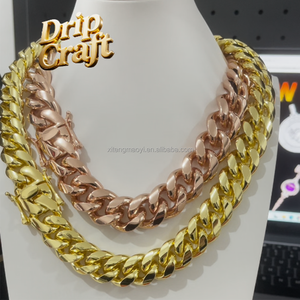 Cadena Cubana Hip Hop de 14k-18k, Acero Inoxidable 904L, Hebilla de Cabeza de Dragón con Baño Electrolítico Encriptado, Collar Redondo con Acabado Pulido - Product Image 1