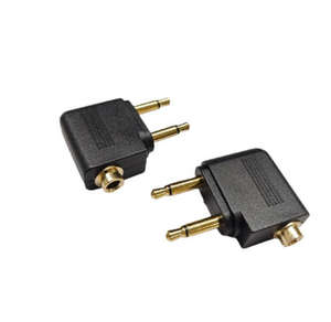 デュアル3.5mmプラグアダプタージャックオーディオヘッドフォンコンバーターアダプター航空飛行機旅行イヤホンコネクタ用 - Product Image 1