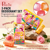 PAGEVINE Jelly Perfume Balm Déodorant Solide en Stick 10H Longue Durée Parfum de Poche Anti-transpirant pour Femmes et Filles Lot de 3 Cadeau
