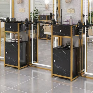 Salon Furniture Barber Shop <b>Trolley</b> Beauty Gold Hair Salon Shelf Storage Cabinet - Product Image 3