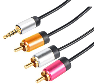 3.5mm Stéréo <span class=keywords><strong>Jack</strong></span> Auxiliaire à <span class=keywords><strong>Double</strong></span> Phono <span class=keywords><strong>RCA</strong></span> Câble 1.5m - Product Image 2