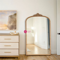 Miroir sur pied de grande taille, de style antique, avec cadre en bois de haute qualité, pour salon, décoration, Yicheng Beauty