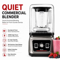 Mixeur Commercial Robuste Insonorisé 1800W avec 5+ Vitesses, Nettoyage en un Clic, Broyeur à Glace et Préparateur de Smoothies