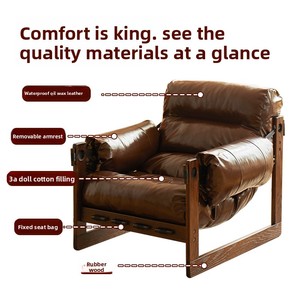 Sillón Individual 2026 de Madera Maciza, Sofá Pequeño, Sillón para Sala de Estar, Apartamento de <span class=keywords><strong>Alquiler</strong></span>, Balcón, Sillón Reclinable Vintage - Product Image 5