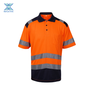 LX 2024 Reflective Class2 Kurzarm-Polos hirt in roter anpassbarer Sicherheits weste mit Übergröße für die Arbeit - Product Image 3