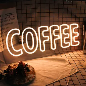 Кофейный бар Музыка Ресторан Модный магазин специальная лампа дизайн свет вверх логотип знак на заказ неоновый