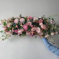 Chemin de table en fleurs de soie pour décoration de mariage