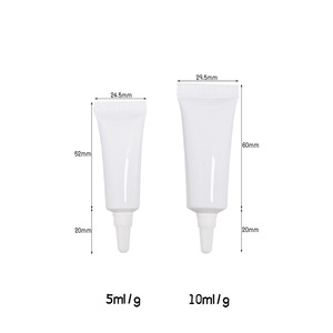 Tube cosmétique blanc personnalisé avec logo, 10 ml et 5 ml, avec embout applicateur, vide, pour crème anti-acné, crème pour éliminer les cicatrices, emballage en tube PE. - Product Image 2