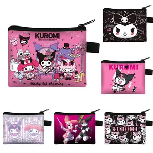 26 Design 13.5*11cm Kuromi Cartoon Coin Purse Anime Character Kawaii My Melody Cat HD Printing Short Wallet For Kids Gift