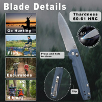 Couteau pliant BM485 EDC, manche en fibre de carbone et G10, lame en acier S30V, couteau de poche léger de 63 g pour le camping, expédition rapide aux États-Unis