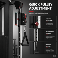 Appareil de musculation multifonctionnel commercial à double poulie réglable avec structure en bois de chêne, pile de poids de 140 kg, crossover de luxe pour salle de sport