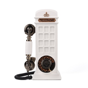 Cabina telefónica giratoria <span class=keywords><strong>de</strong></span> metal blanco vintage, grabación <span class=keywords><strong>de</strong></span> mensajes, libro <span class=keywords><strong>de</strong></span> invitados <span class=keywords><strong>de</strong></span> audio - Product Image 2
