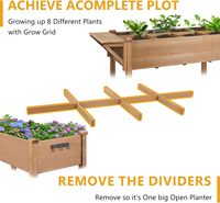 BH Elevated Wood Planter Raised Garden Bed dengan Roda yang Dapat Dikunci, Rak Penyimpanan, dan Pelapis Pelindung