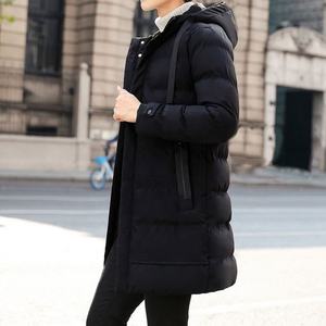 Wholesale Hooded Stand Collar Blank Bubble Custom Logo Warm <b>Men's</b> Winter Jacket Cotton Puffer <b>Long</b> <b>Coat</b> - Product Image 4