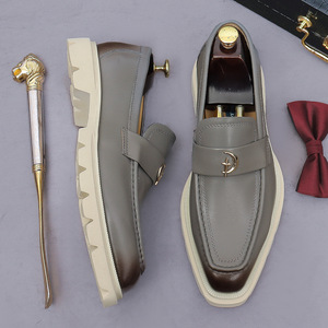 Nuevos Zapatos Sin Cordones de Cuero Genuino, Parte Superior Suave, Suela Gruesa, Mocasines Retro de Vestir para Hombre, Elegantes y Ligeros - Product Image 3