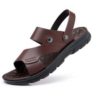 Sandalias de Verano para Hombre con Tiras Cruzadas, Punta Abierta, Parte Superior de PU, Suela de Goma Antideslizante, Zapatos Casuales de Playa - Product Image 5