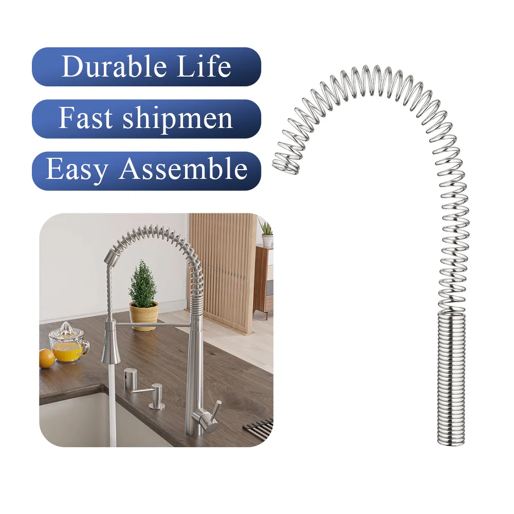 2 inch Kitchen Stainless Steel Water Hose Pre Rinse Faucet Spring Coil Long Compression Spring