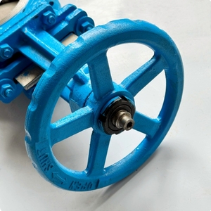 วาล์วเกตเหล็กหล่อสำหรับกากตะกอนรุ่น PZ73H-10C/16P ควบคุมด้วยมือ ขนาด DN400 สำหรับท่อส่งสารละลายและกากตะกรัน - Product Image 4