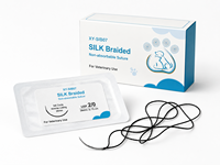 Fil de soie tressé chirurgical en gros, nouveau, pour sutures vétérinaires, XY-SIB07, stérile EO, non résorbable, fil noir 75cm, certifié CE